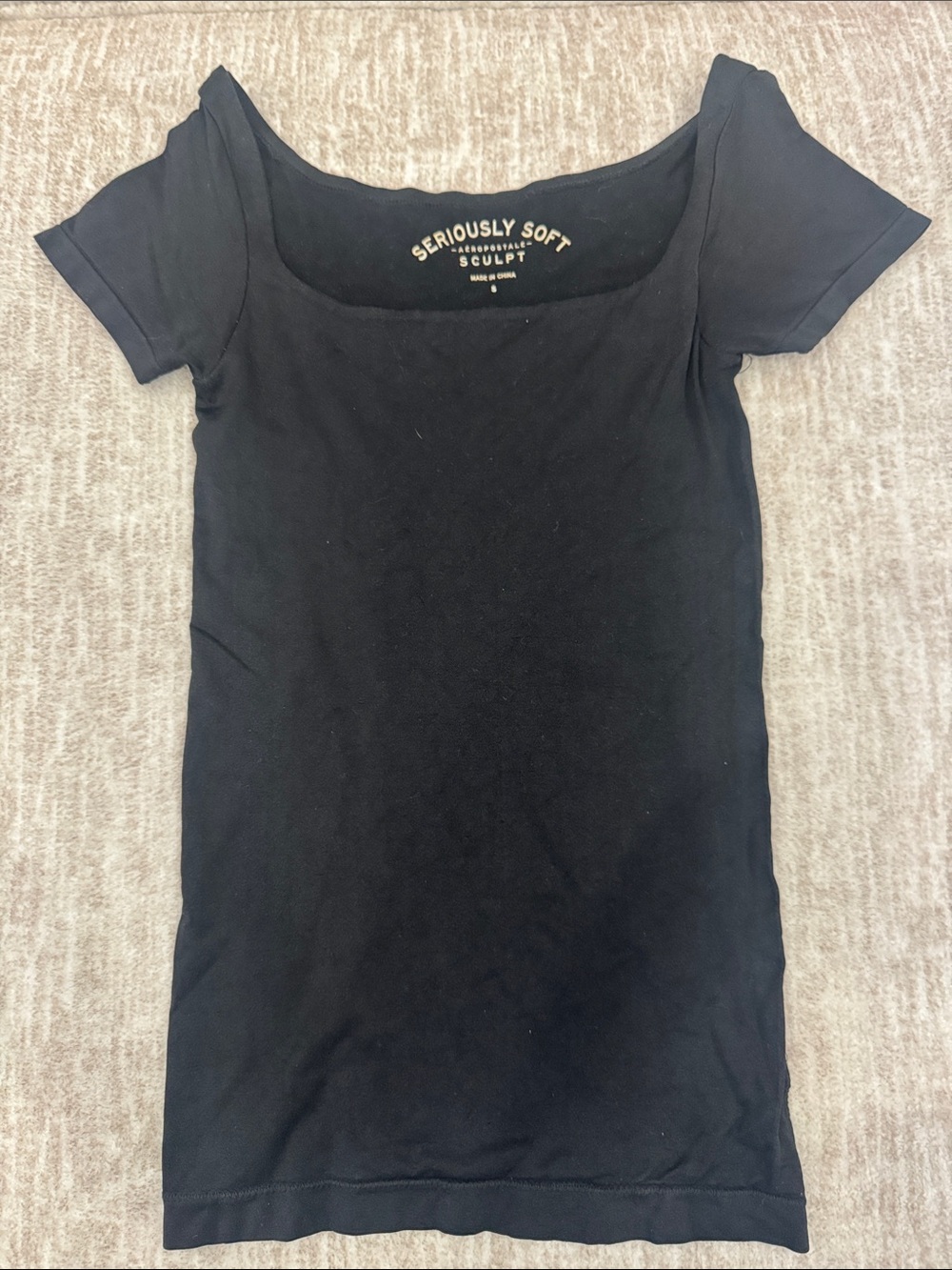 Aeropostale Black Scoop Neck Short Sleeve Tee
